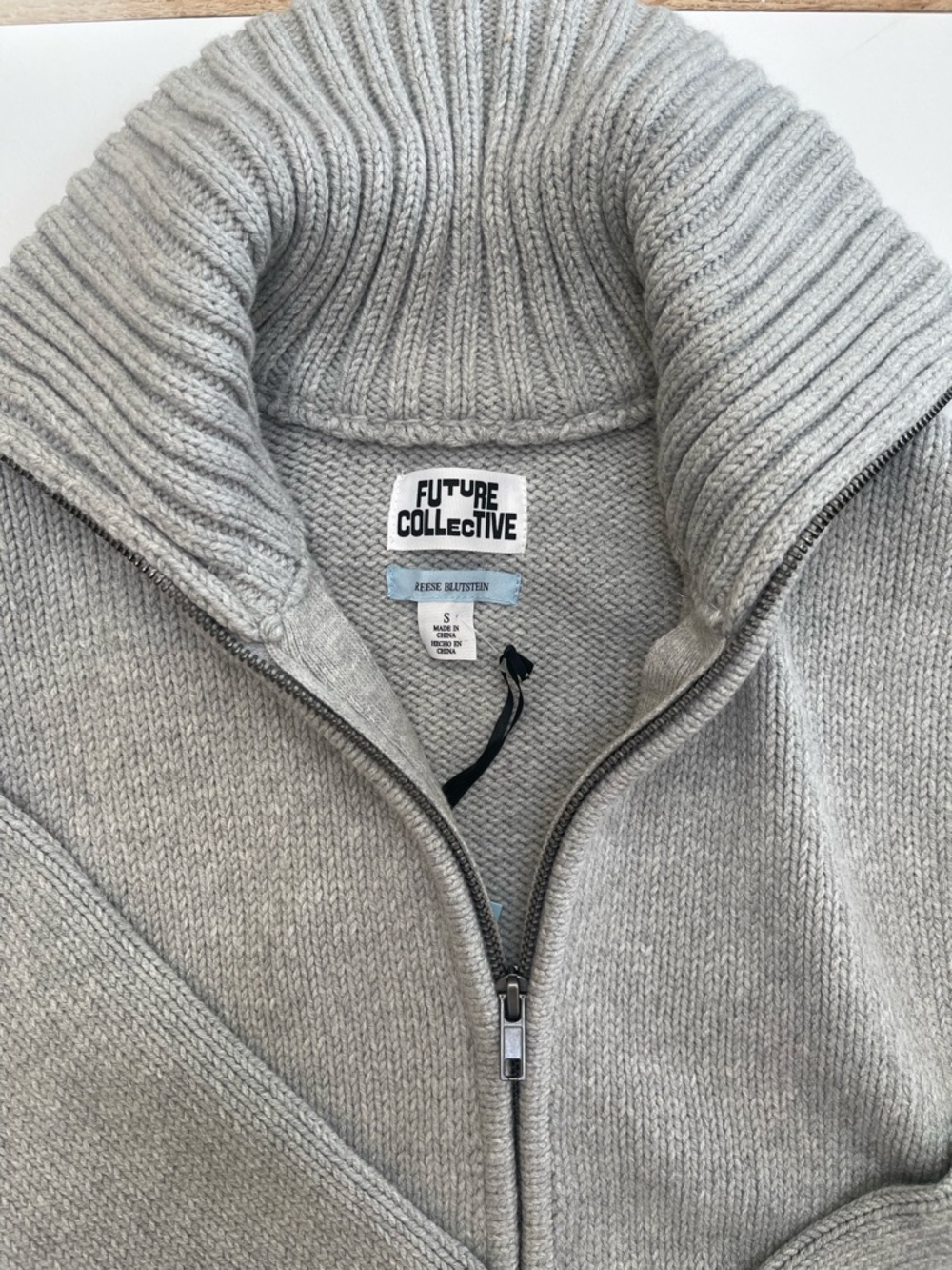 Gray Zip-Up Sweater
